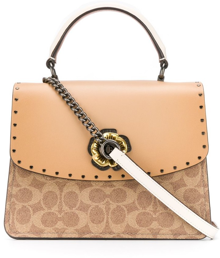 Coach Parker top handle in signature canvas with rivets ShopStyle