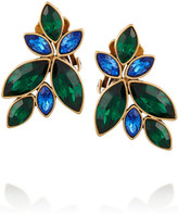 Thumbnail for your product : Oscar de la Renta Gold-tone crystal clip earrings