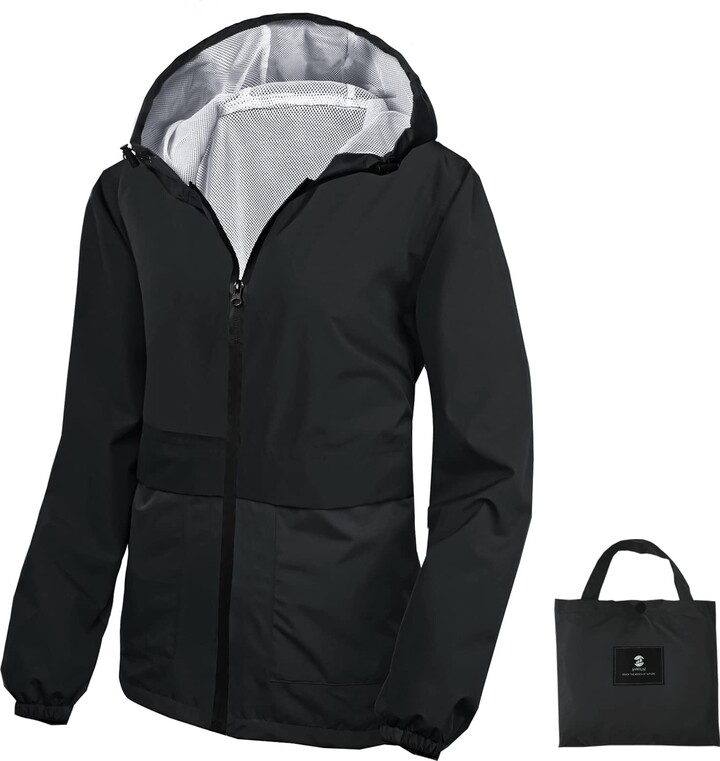SaphiRose Lightweight Rain Jacket Women Waterproof Raincoat Packable Hooded Windbreaker ShopStyle