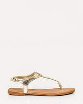 Thumbnail for your product : Le Château Metallic Leather-Like Thong Sandal