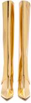 Thumbnail for your product : Jimmy Choo Hurley 100 Two Piece Knee High Leather Boots - Womens - Gold