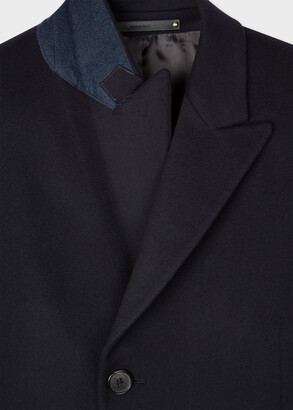 Paul Smith Men's Navy Wool-Cashmere Epsom Coat