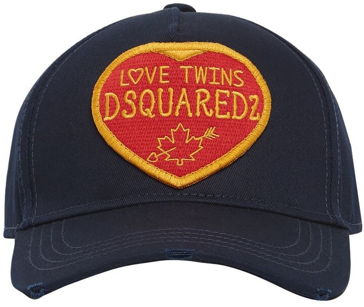 DSQUARED2 Patch Love Twins Cotton Gabardine Cap - ShopStyle Hats
