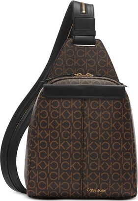 Leather tote Calvin Klein Brown in Leather - 35154087