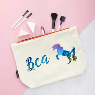 So Close Holographic Rainbow Unicorn Personalised Pouch