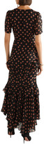 Thumbnail for your product : De La Vali Juliette ruffled polka-dot chiffon maxi dress
