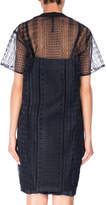 Thumbnail for your product : Sacai Short-Sleeve Cable Lace Dress, Navy