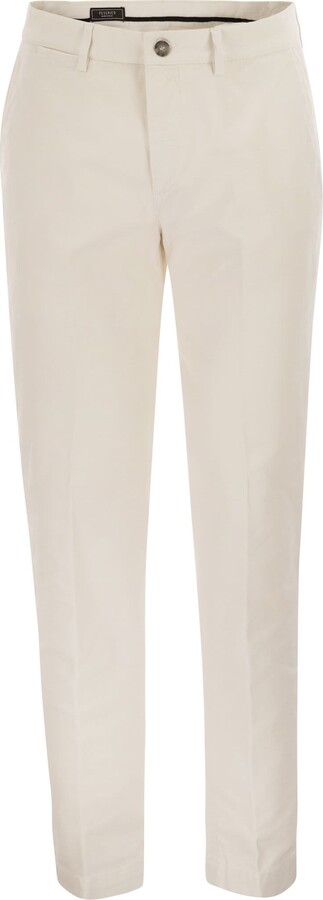 Peserico Chino Trousers In Stretch Cotton Gabardine