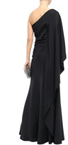 Thumbnail for your product : Alberta Ferretti One-shoulder Draped Satin-crepe Gown