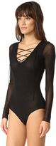 Thumbnail for your product : Only Hearts Tulle Lace Up Bodysuit