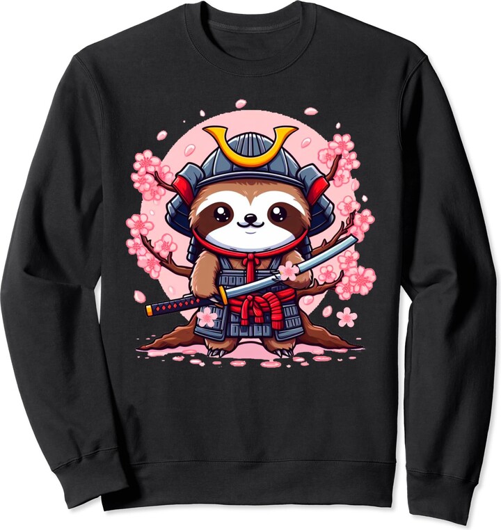 Japanese Samurai Sloth Warrior Co Kawaii Japanese Samurai Sloth Graphic