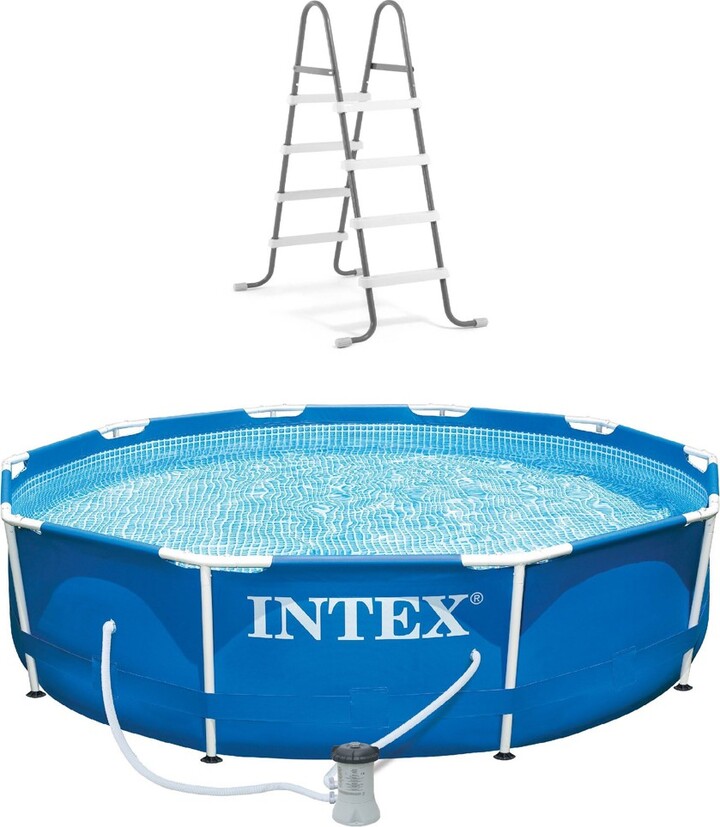 Intex 10ft x 30in Metal Frame Above Ground Pool & Steel Frame Pool
