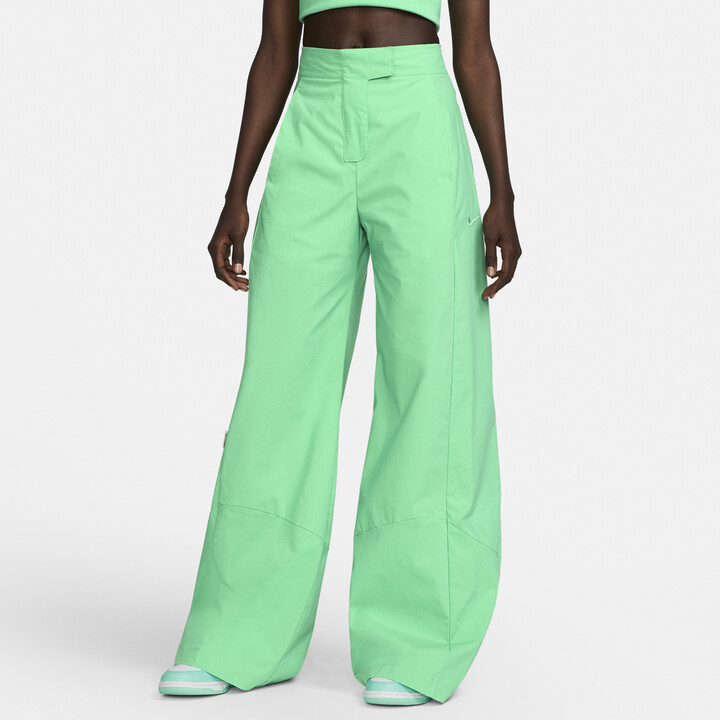 Nike Streetwear Oversized Fleece Wide Leg jogger in Green