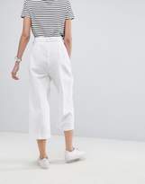 Thumbnail for your product : ASOS Design Tailored Linen Culotte With Tie Waist And Turn Up