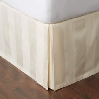 Hudson Park Collection 600TC Stripe Bedskirt, King - White and Ivory - 100% Exclusive