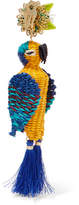 Thumbnail for your product : Mercedes Salazar Tropic Parrot Gold-tone, Woven And Tasseled Clip Earrings - Blue