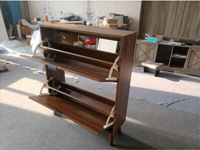 George Oliver Medieval Modern Independent Shoe Cabinet Shoe Storage Cabinet Fence Shoe Cabinet With 2 Flip Drawers Suitable For Corridors And Entrances