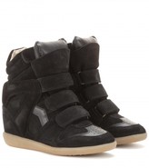 Thumbnail for your product : Isabel Marant Bekett Leather And Suede Concealed Wedge Sneakers