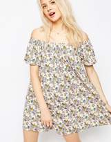 Thumbnail for your product : ASOS DESIGN Ditsy Off Shoulder Swing Sundress