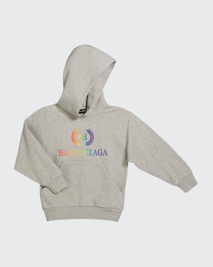 Balenciaga Rainbow Logo Cotton Hoodie  Farfetch