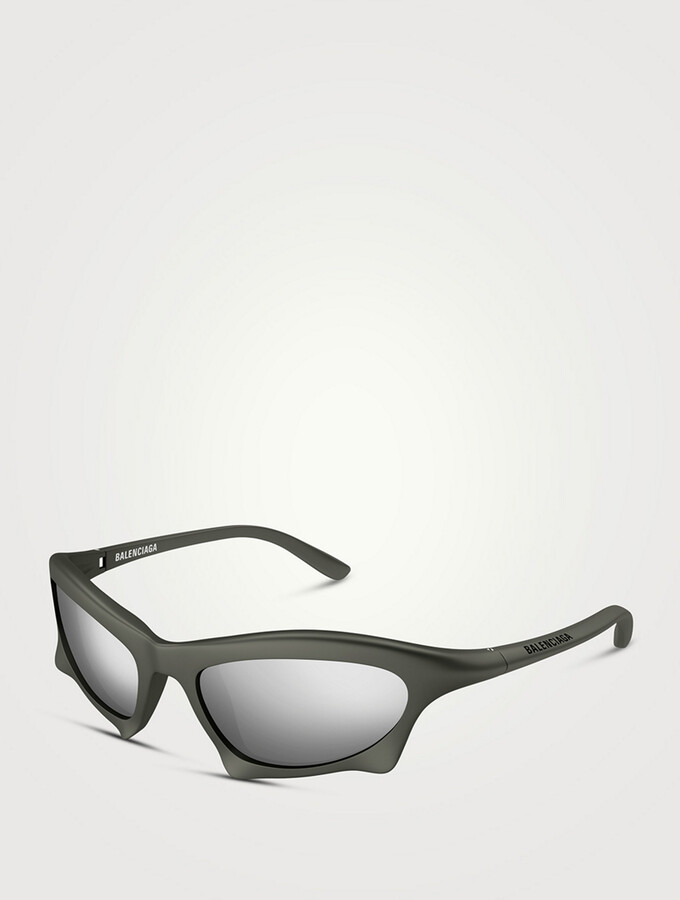 小物 BALENCIAGA SS22 Bat Sunglasses Bat Rectangle Sunglasses in Silver | Balenciaga CA