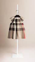 Thumbnail for your product : Burberry Gather Detail Check Cotton Dress