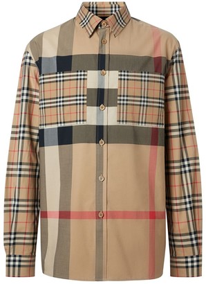 burberry large check shirt