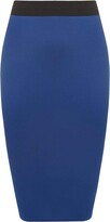 Thumbnail for your product : Purple Hanger Womens Pencil Stretch Tube Wiggle Ladies Contrast Elasticated Waistband Fit Bodycon Plain Office Midi Skirt Red Size 16 - 18 (L/XL)