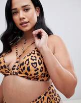 Thumbnail for your product : Wolf & Whistle Curve Exclusive underwired bikini top in leopard print-Multi
