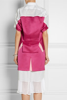 Thumbnail for your product : Sacai Perforated cotton and satin shirt dress