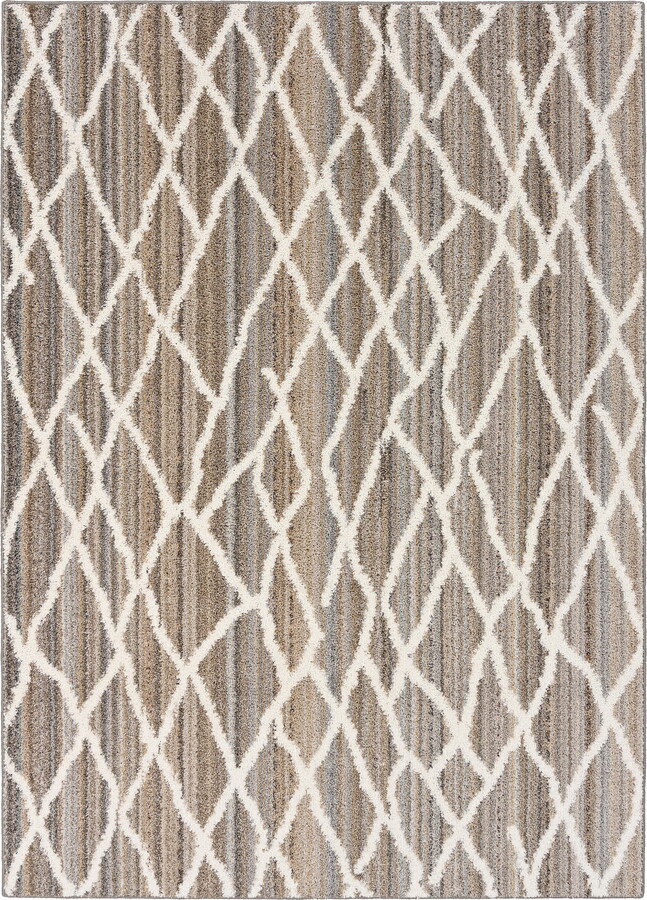 Mainstays Diamond Stripe Earth Tone/White Indoor Area Rug, 5' x 7'