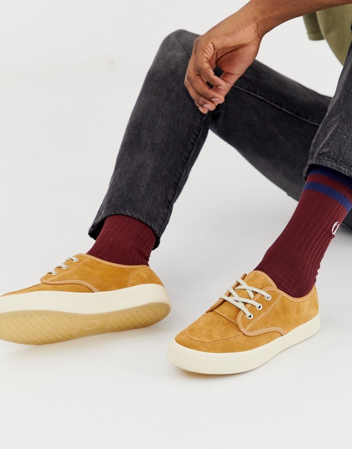 Fred Perry Ealing suede sneakers in tan - ShopStyle