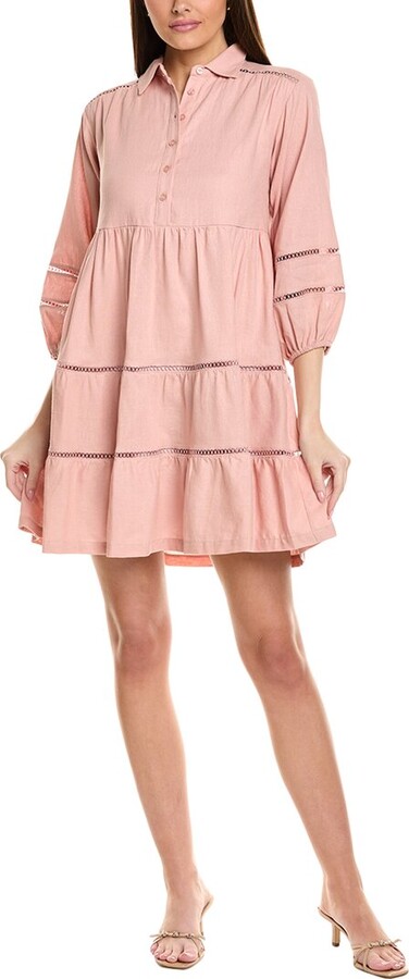 Taylor Tiered Linen-Blend Mini Dress
