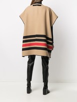 Thumbnail for your product : Burberry Striped Trimmed Poncho