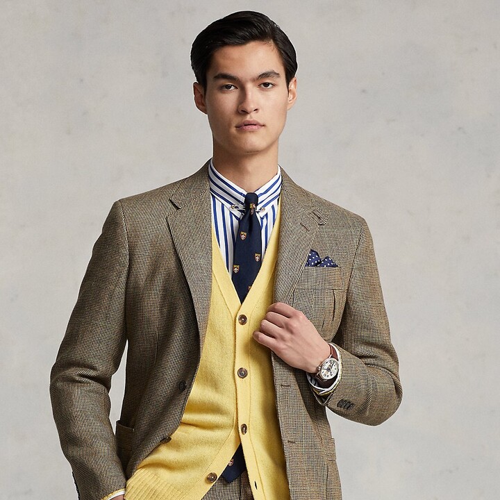 Ralph Lauren Tick-Weave Linen Suit Jacket - ShopStyle