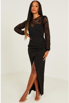 quiz black maxi dress