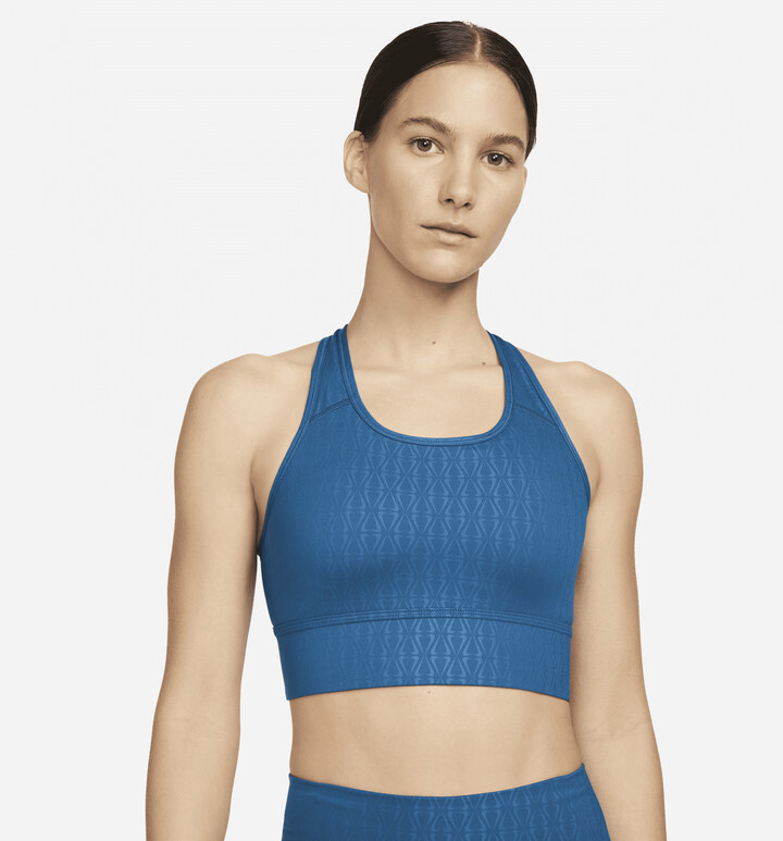 Nike Training Dri-FIT Swoosh longline medium-support padded bra in