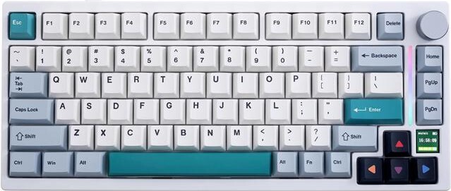 WESTWAY GK GAMAKAY TK75 V2 75% Silent Mechanical Keyboard with TFT Screen, Hot Swap RGB Bluetooth 5.0/2.4GHz Wireless/USB-C Wired PBT Cherry Profile...