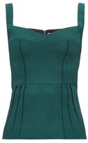 Thumbnail for your product : Emilia Wickstead Judy Sweetheart-neckline Cloque Top - Dark Green