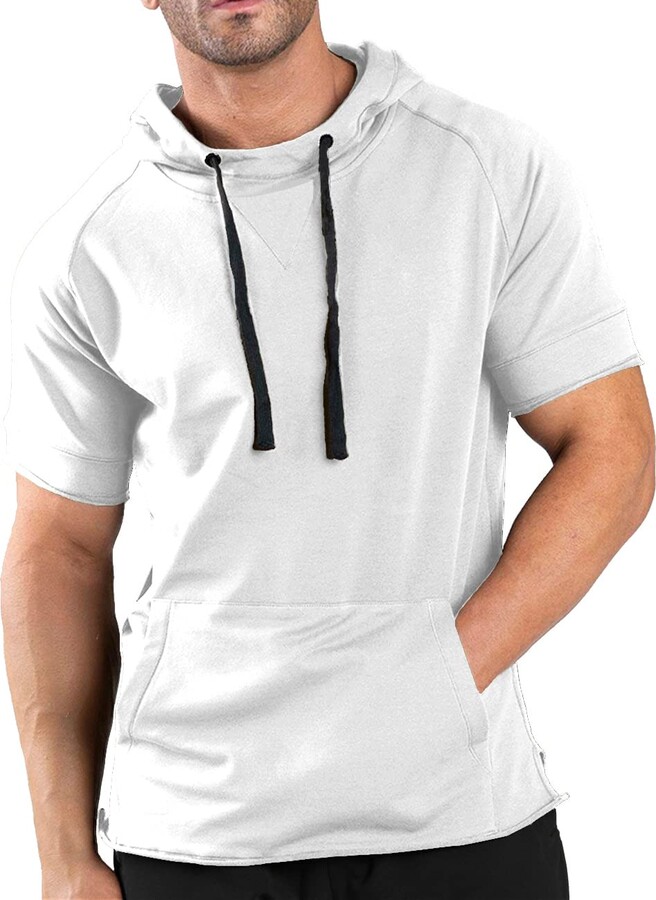 short sleeve shirt with hood