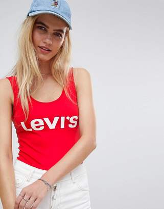 Levi's Levis Logo Bodysuit In Red