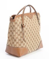 Thumbnail for your product : Gucci beige and brown GG coated canvas 'Bree' top handle bag