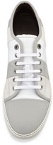 Thumbnail for your product : Lanvin Men's Striped Leather Low-Top Sneaker, White/Gray