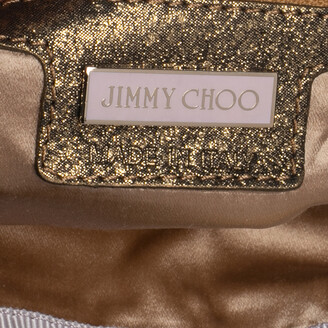 Jimmy Choo Gold Shimmery Leather Chandra Clutch