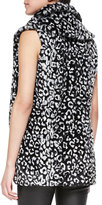 Thumbnail for your product : Alice + Olivia Kelsi Leopard-Print Faux-Fur Long Vest