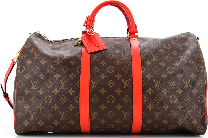 Louis Vuitton Keepall 50 Bandouliere Monogram Red Coquelicot