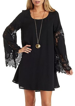 Charlotte Russe Lace Bell Sleeve Shift Dress