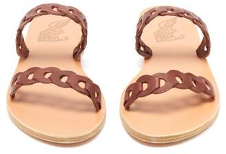 Ancient Greek Sandals Poulia Leather Slides - Womens - Dark Brown