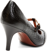 Thumbnail for your product : Brooks Brothers Exotic Embossed T-Strap Heels