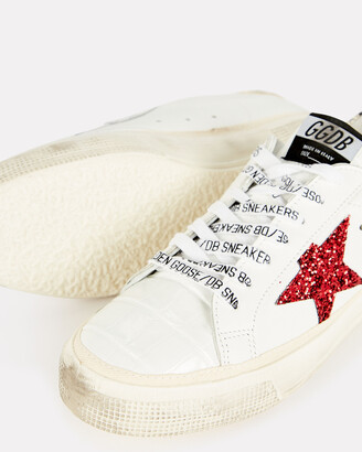 Golden Goose May Glitter Star Low-Top Sneakers